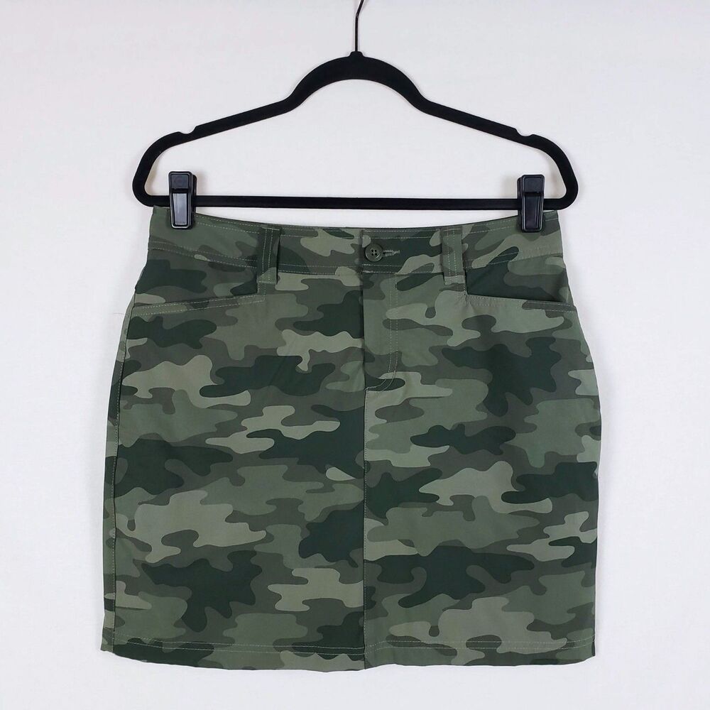 Eddie Bauer Adventurer 2.0 Skort Womens 6 Green Camo Outdoor Gorpcore Hiking